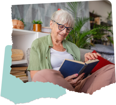 A woman reading a book